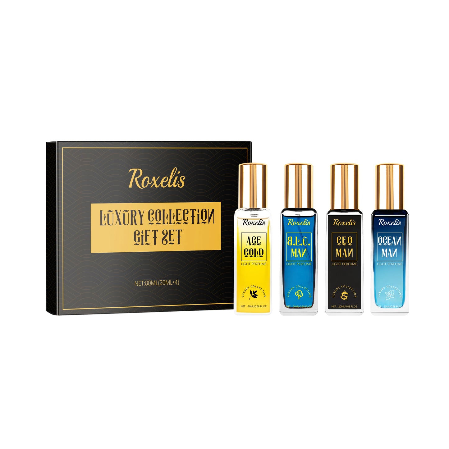 Roxelis Men Luxury Perfume Gift Set for Lasting Fragrance Charming Male Perfume Set