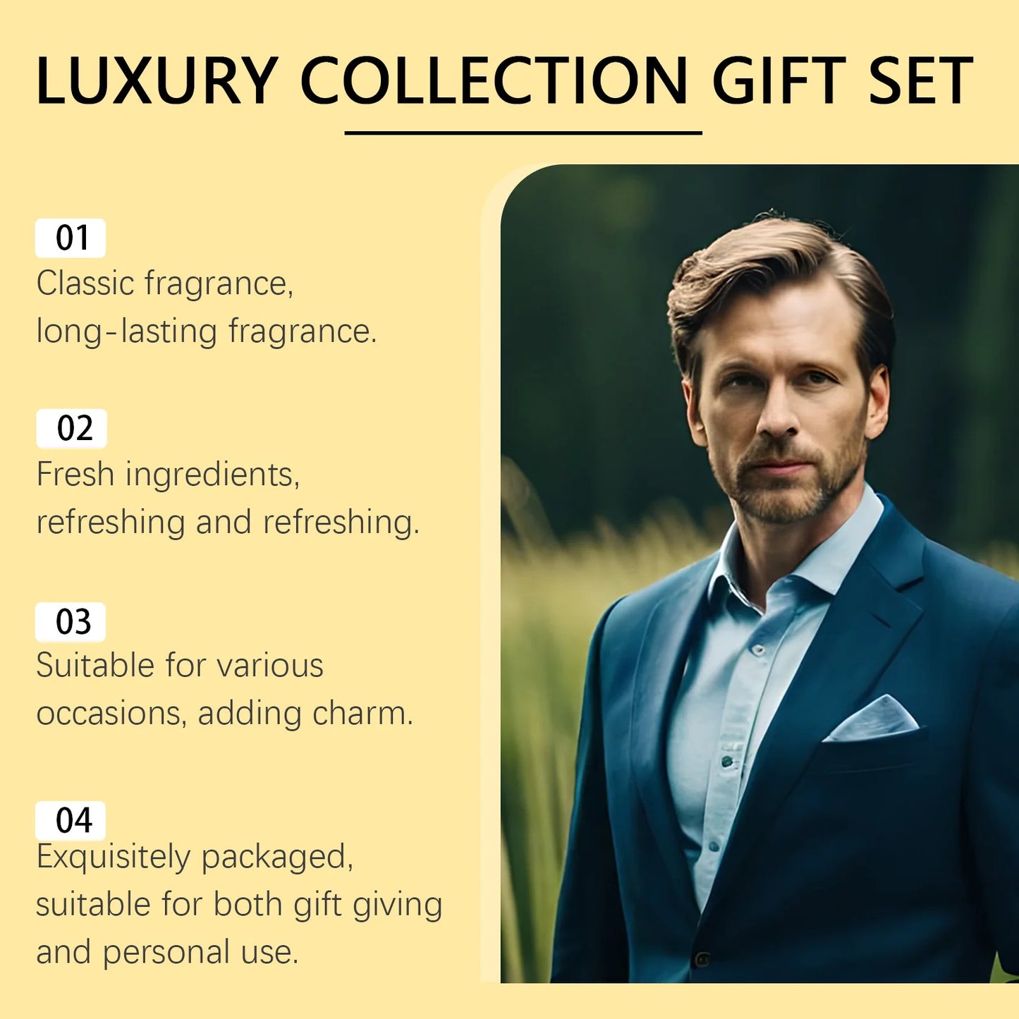 Roxelis Men Luxury Perfume Gift Set for Lasting Fragrance Charming Male Perfume Set