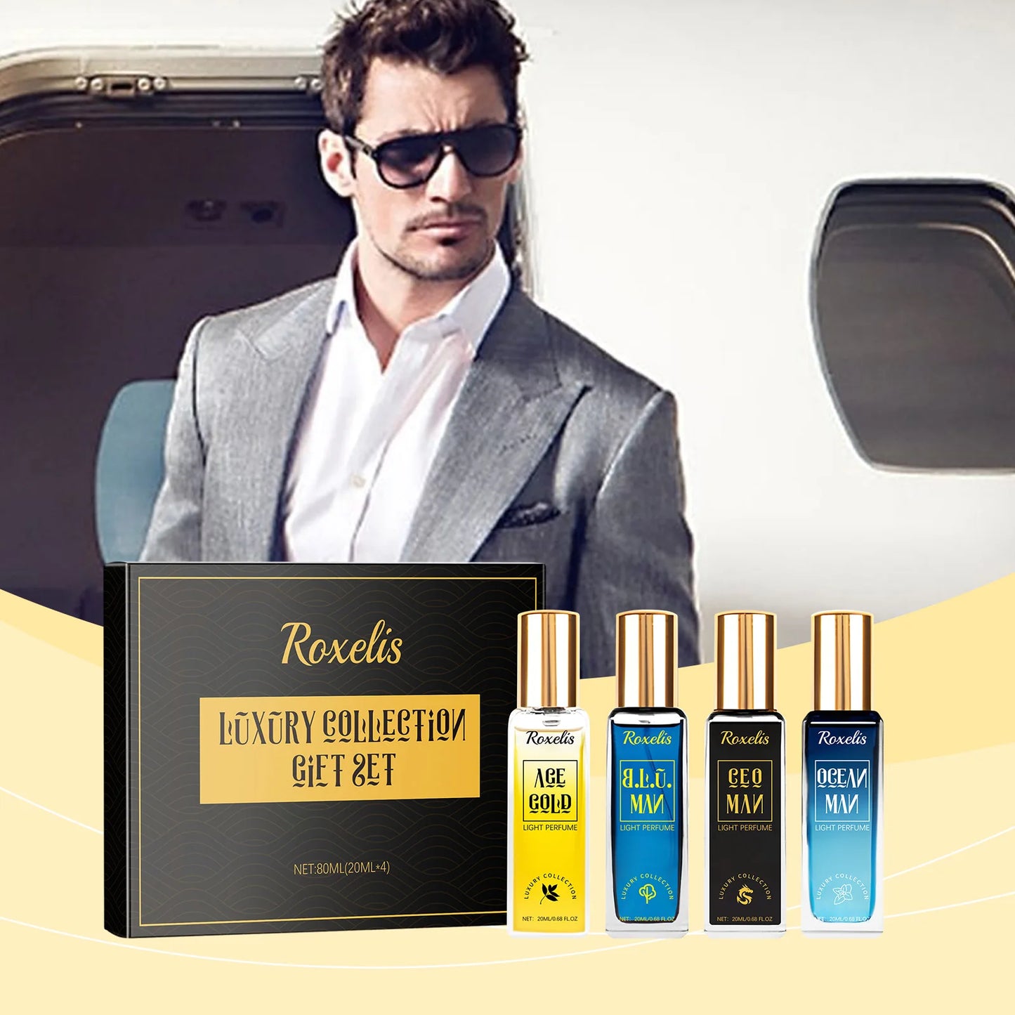 Roxelis Men Luxury Perfume Gift Set for Lasting Fragrance Charming Male Perfume Set