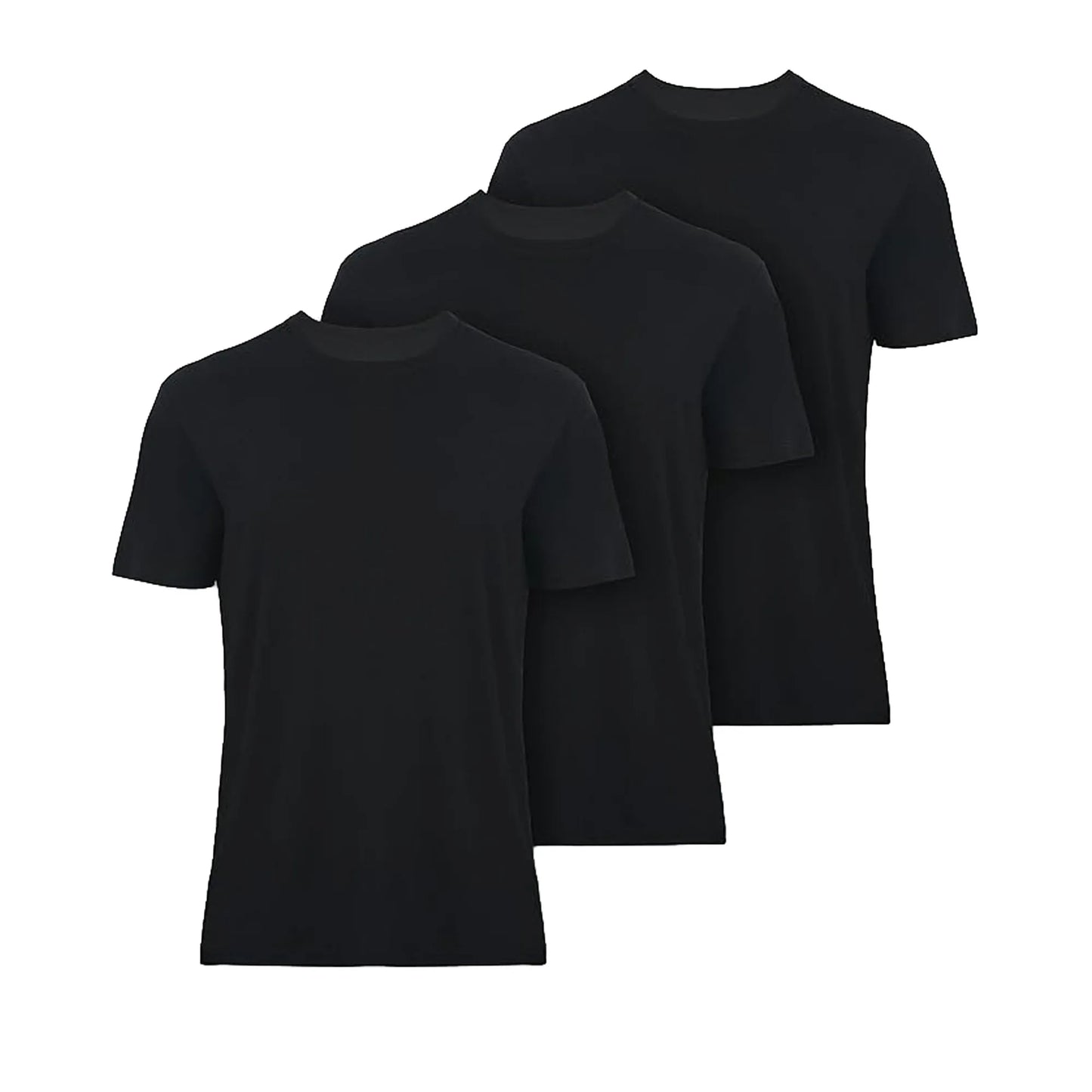 Men Bamboo Crewneck Undershirt Tees Moisture Wicking 3 Pack