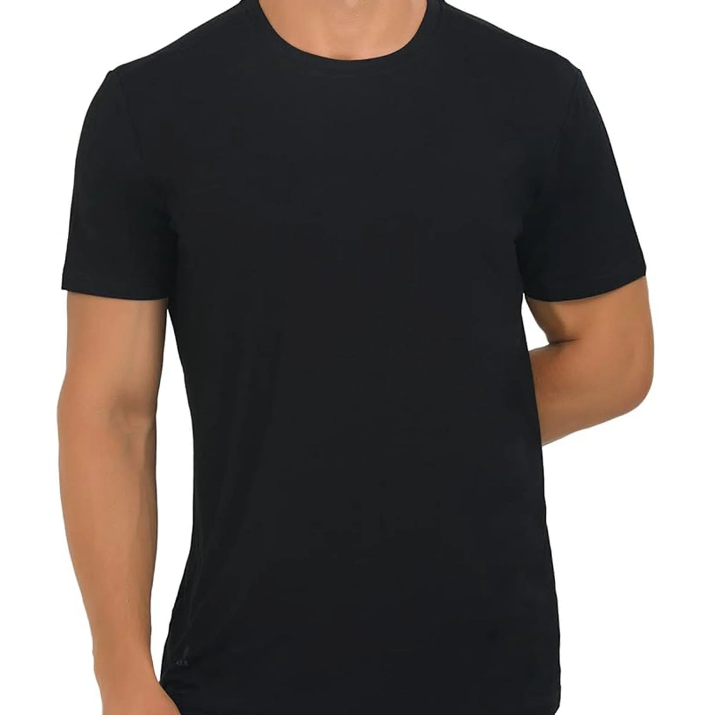 Men Bamboo Crewneck Undershirt Tees Moisture Wicking 3 Pack