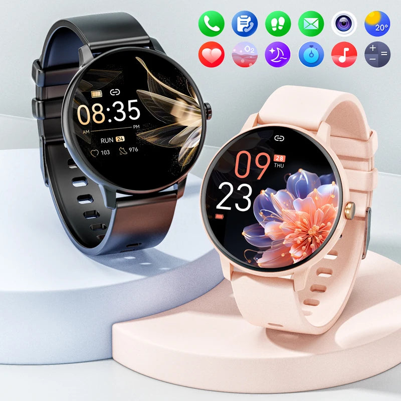 Women's and Men's Bluetooth Touch Screen smart watches Health Monitoring, Waterproof Fitness
