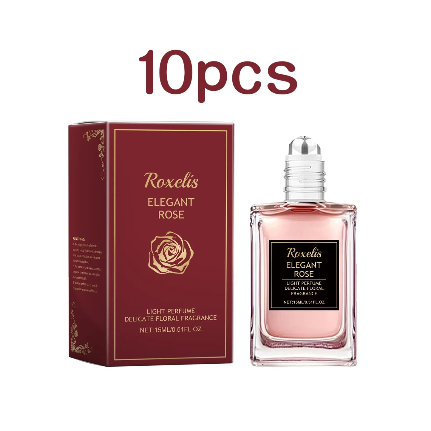 Roxelis 15ml Rose Perfume Roller Ball Floral Scent Lasting Elegant Perfume