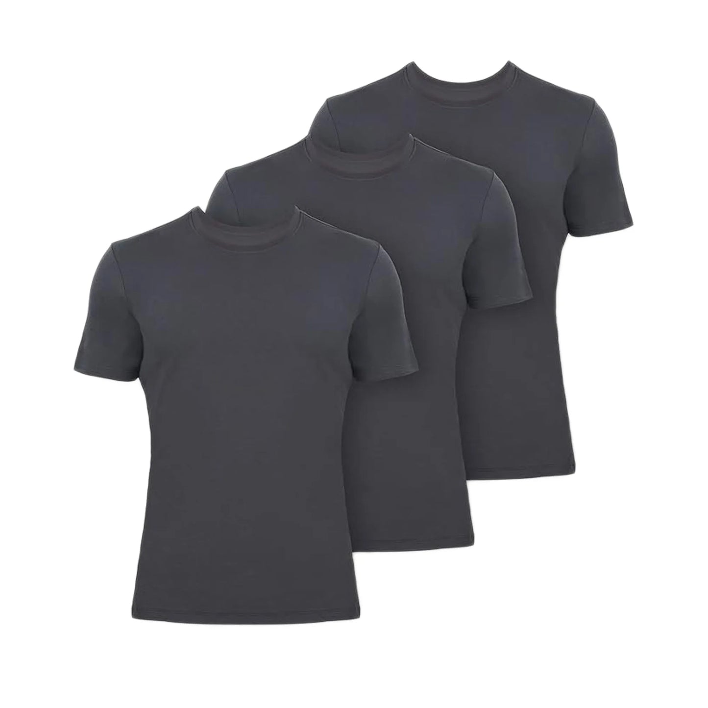 Men Bamboo Crewneck Undershirt Tees Moisture Wicking 3 Pack