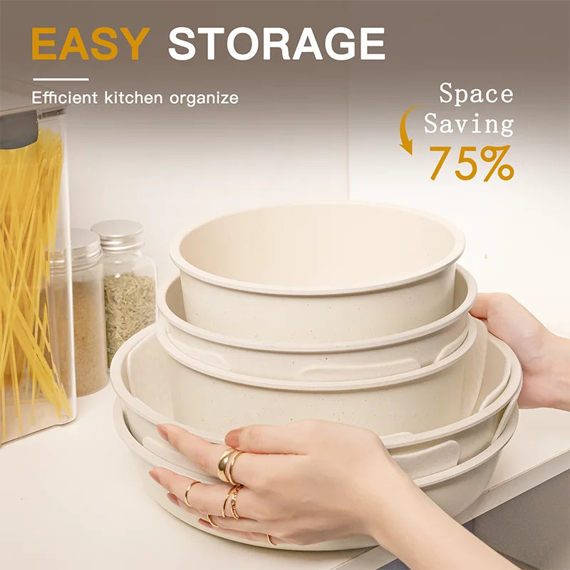 21 Piece Ceramic Cookware Set Non Stick Pot and Pan set.