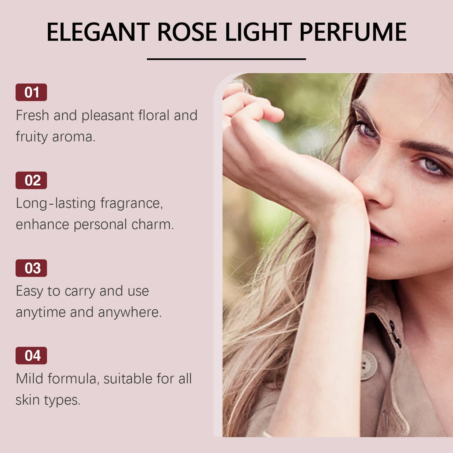 Roxelis 15ml Rose Perfume Roller Ball Floral Scent Lasting Elegant Perfume