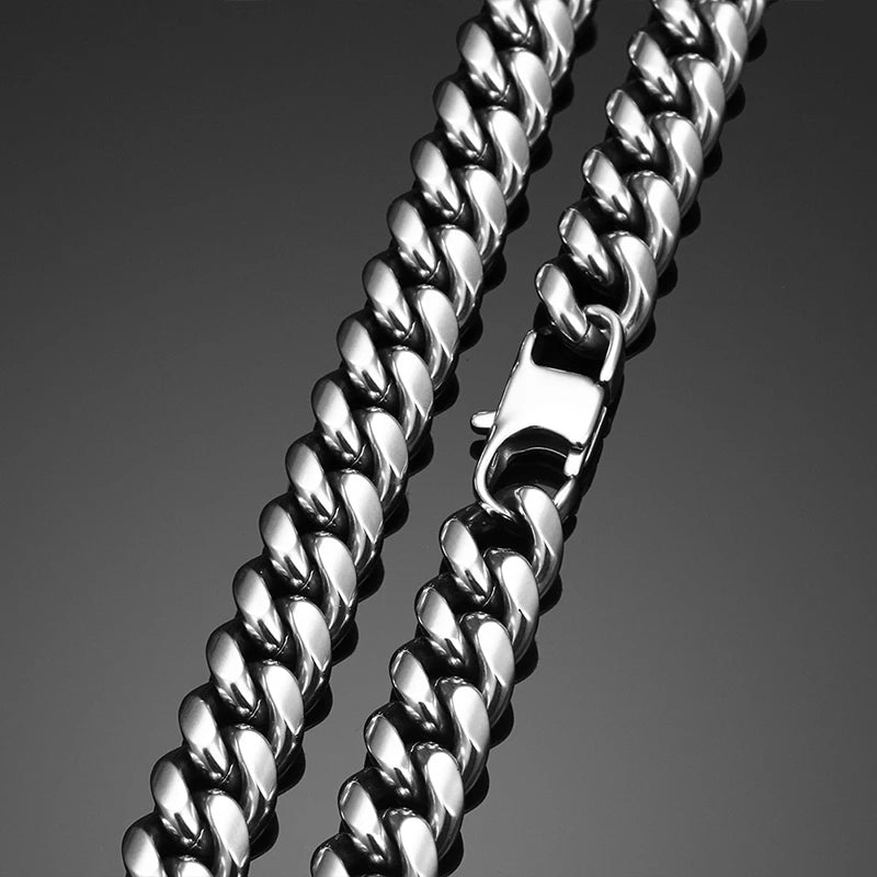 Men's Cuban Link Chain Stainless Steel Necklace and Curb Cuban Chain Jewelry 6/8/10/12mm