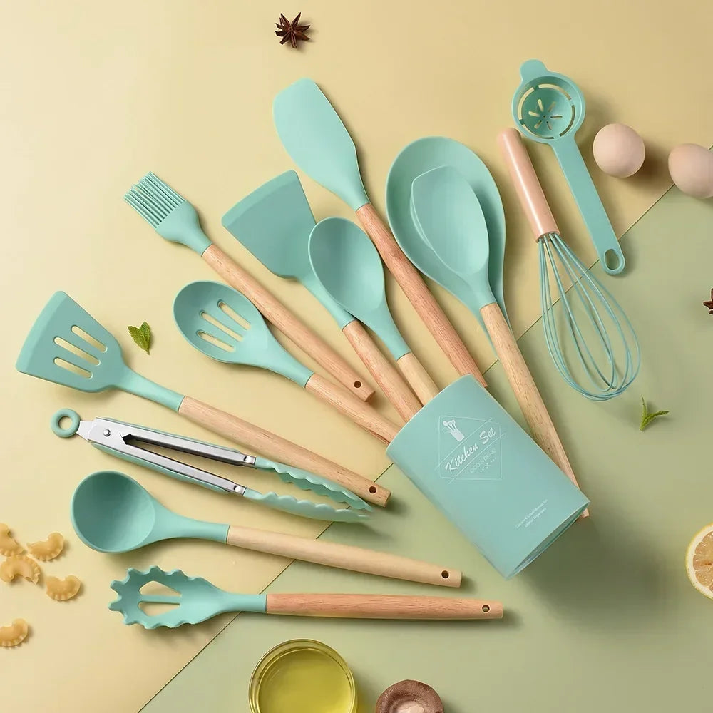 12PCS Silicone Kitchen Utensils Cooking Set Kitchenware