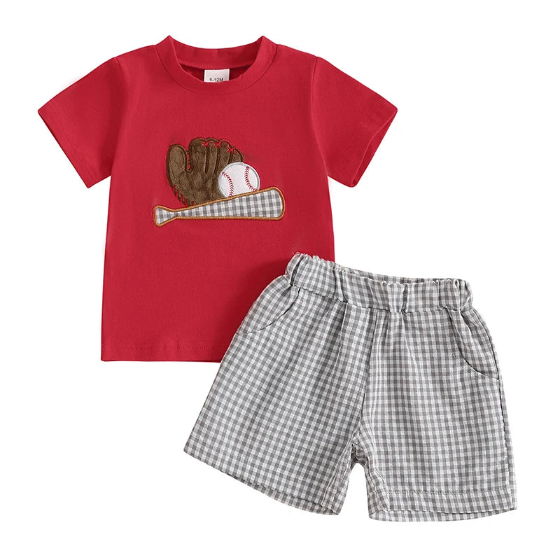 Boys Casual Striped Short Sleeves T-Shirt 2 Piece Set