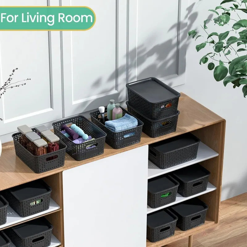 Stackable Storage Bins with Lids