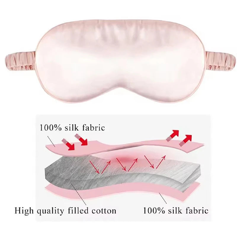 Double sided silk blackout sleep mask and travel relaxation, healthy sleep shield soft eye protection