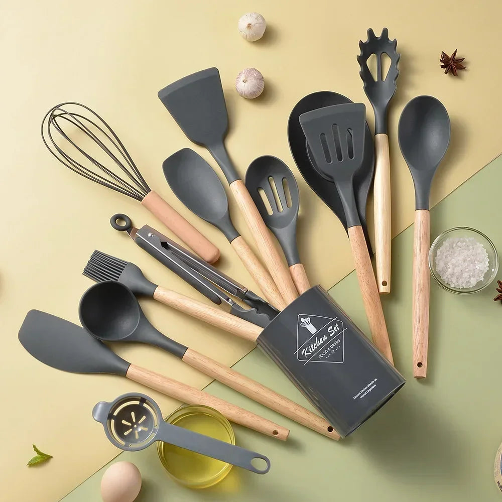 12PCS Silicone Kitchen Utensils Cooking Set Kitchenware