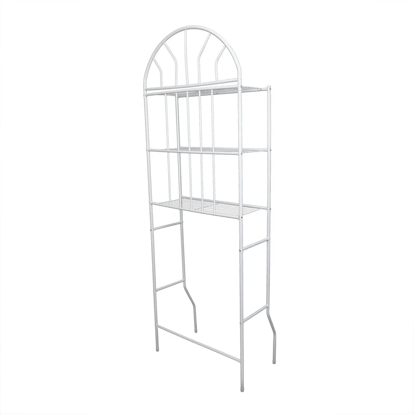 White 3-Tier Toilet Shelf Towel Rack Metal Organizer Freestanding For Bathroom