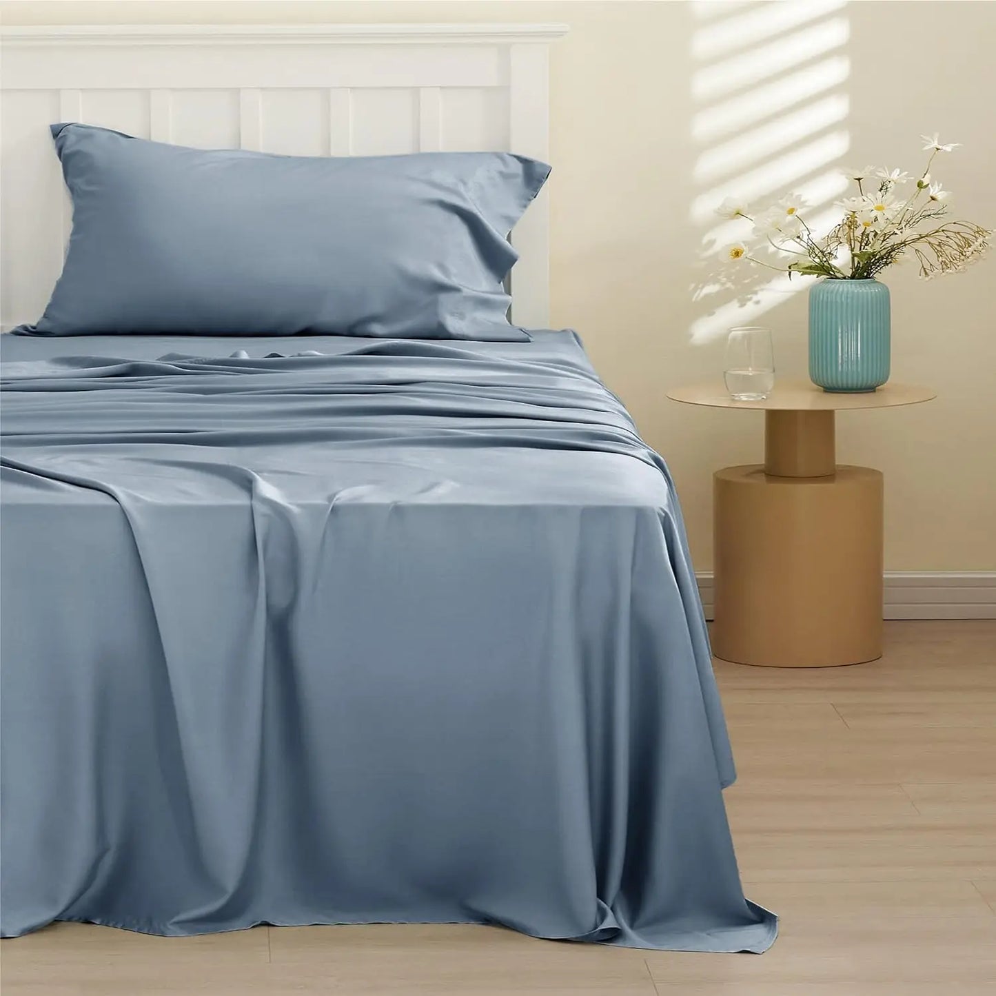 Bamboo, Deep Pocket Up to 16", Breathable & Soft, Hotel Luxury Silky Bedding Sheet