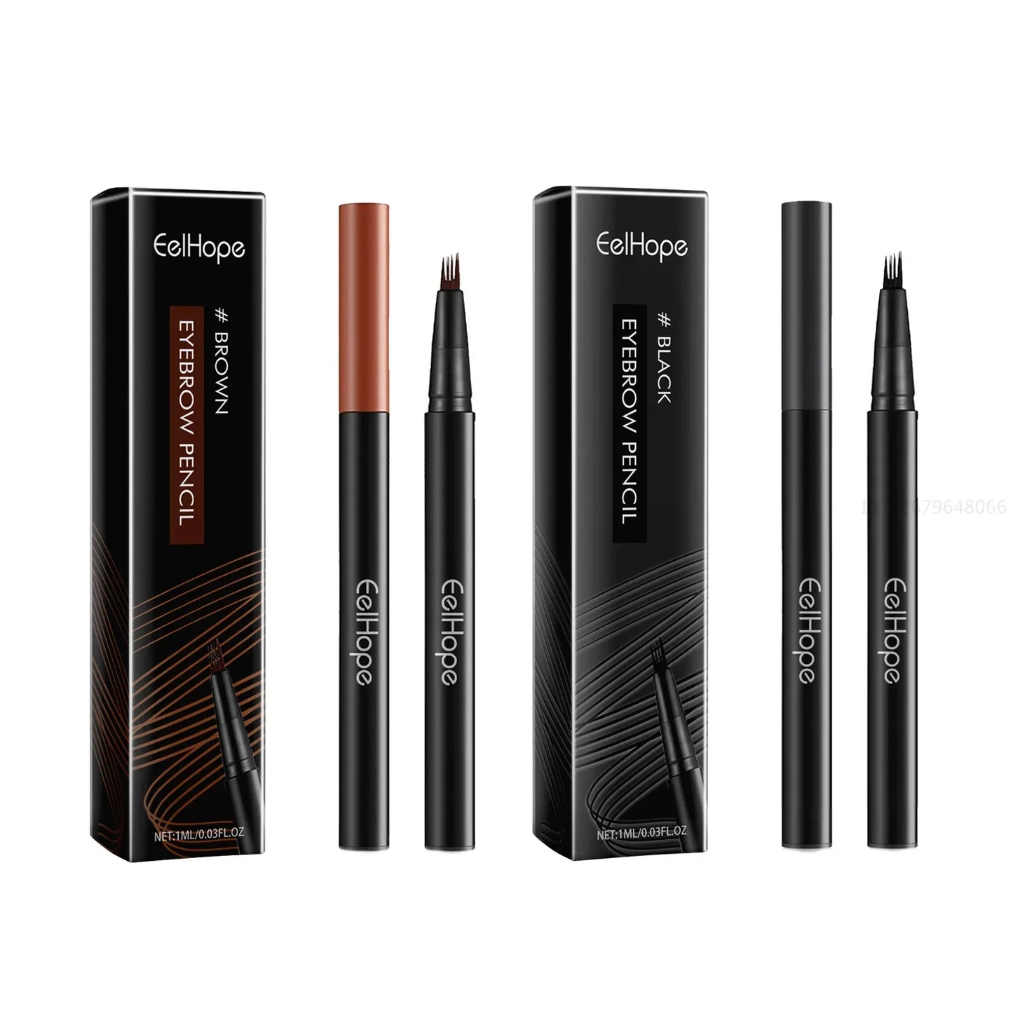4 Waterproof Eyebrow Pencil Long Lasting Natural Black Dark Brown Women Liquid Eye Brows Pen Makeup
