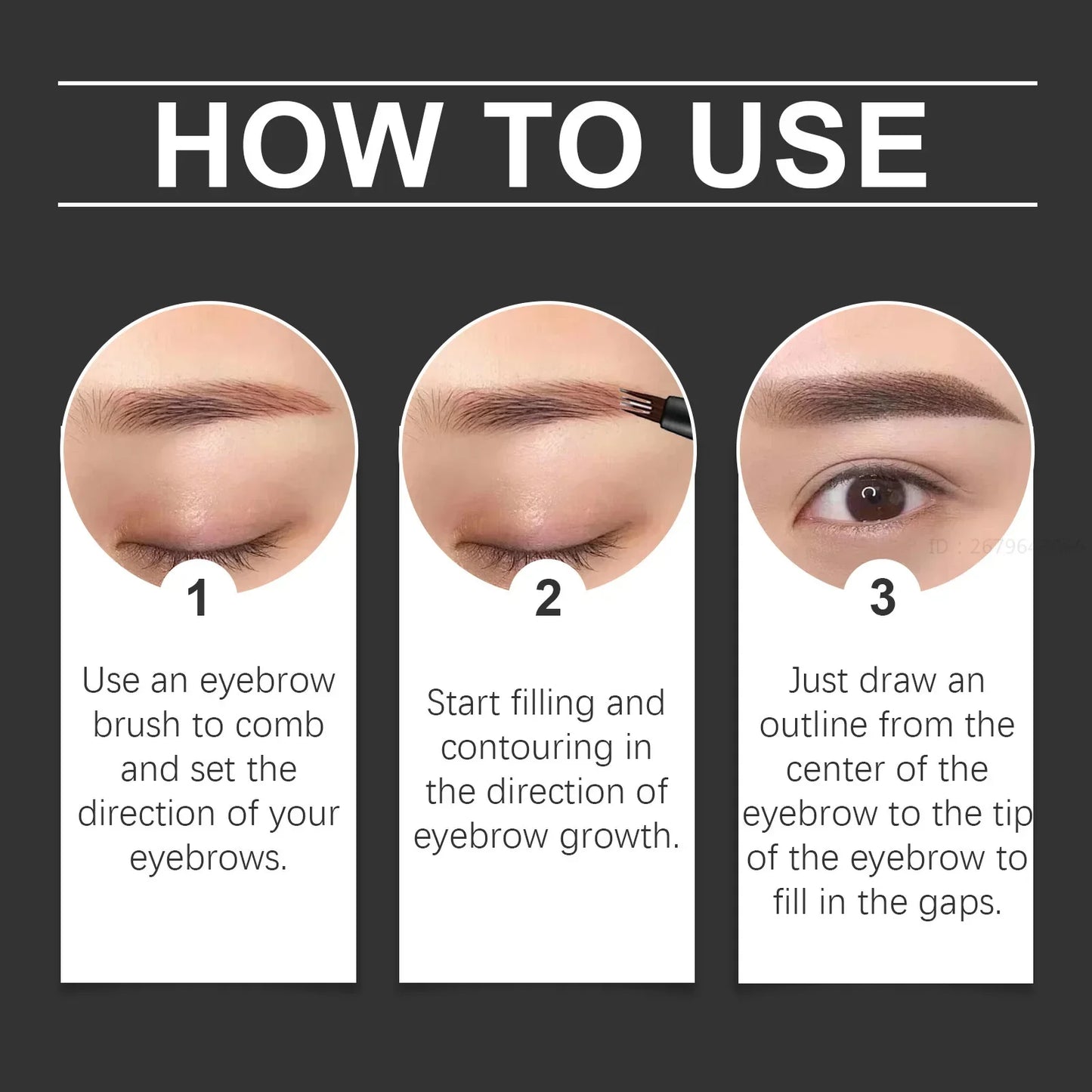 4 Waterproof Eyebrow Pencil Long Lasting Natural Black Dark Brown Women Liquid Eye Brows Pen Makeup