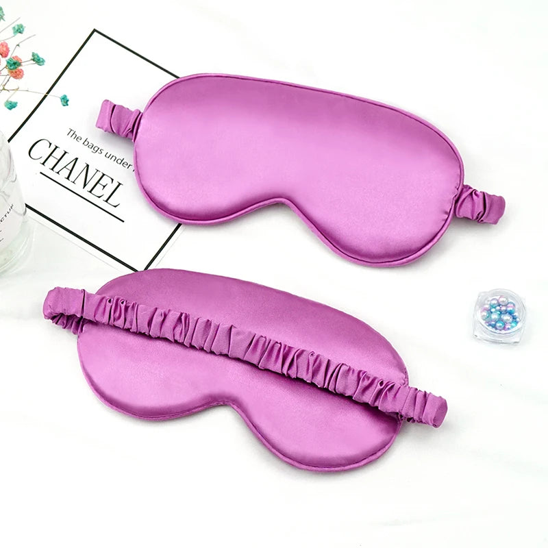 Double sided silk blackout sleep mask and travel relaxation, healthy sleep shield soft eye protection