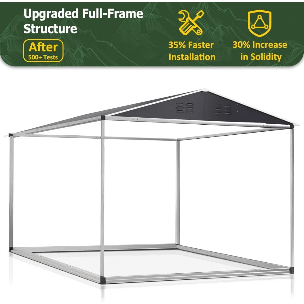 8x12 FT Outdoor Storage Shed, Garden Shed with Updated Frame Structure and Lockable Doors Metal Tool Sheds