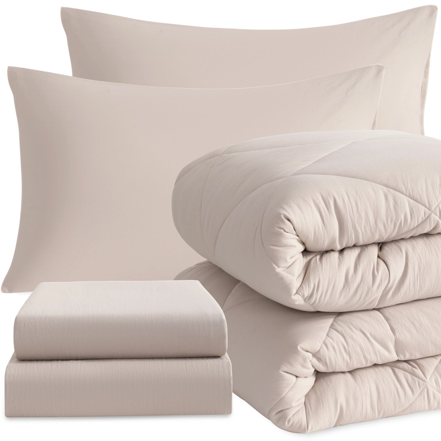 5 Piece Bed in a Bag, Includes Comforter, Fitted Sheet, Top Sheet and Pillowcases