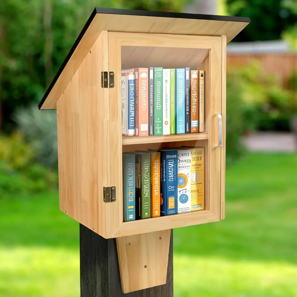 Outdoor Library Book Box, Double Little Library for Sharing books