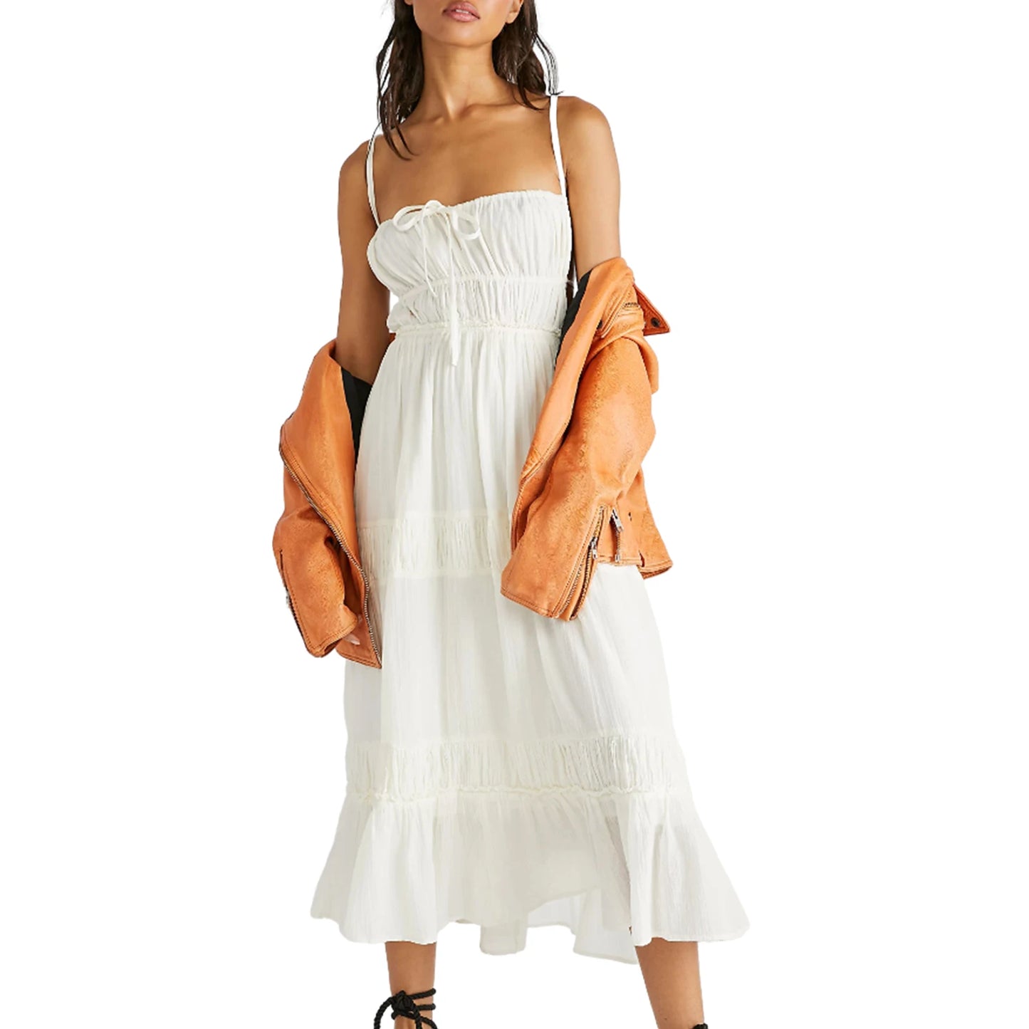 Floral Print Maxi Dress with V-Neckline and Ruffled Hem Perfect for Summer Parties and Beach