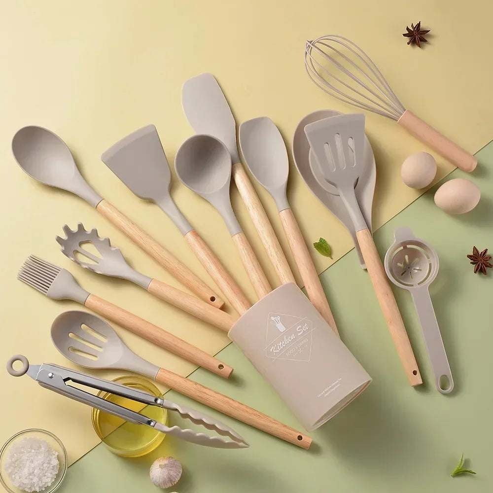 12PCS Silicone Kitchen Utensils Cooking Set Kitchenware
