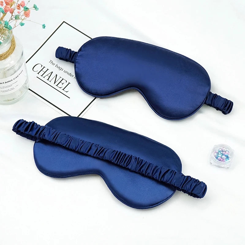 Double sided silk blackout sleep mask and travel relaxation, healthy sleep shield soft eye protection
