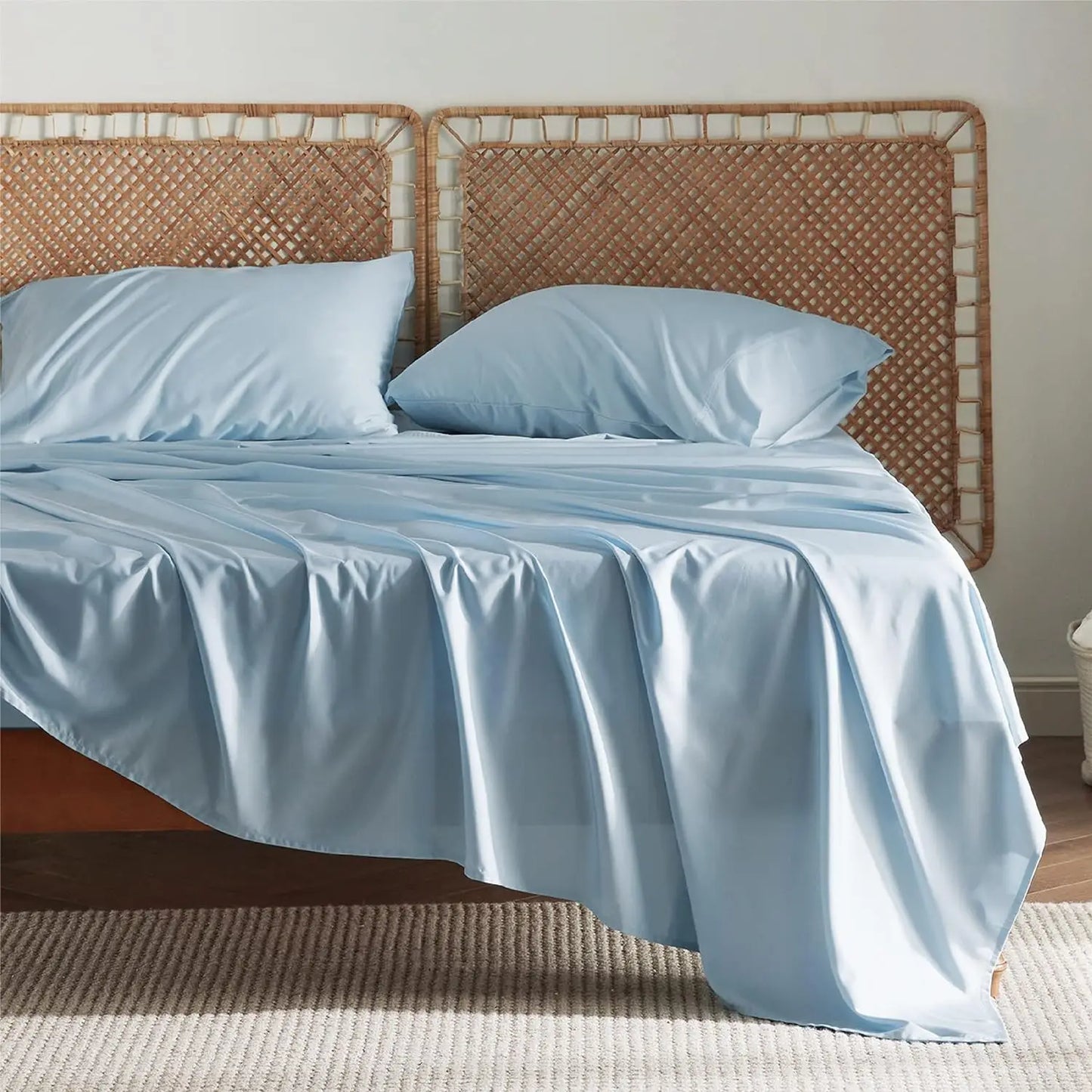 Bamboo, Deep Pocket Up to 16", Breathable & Soft, Hotel Luxury Silky Bedding Sheet