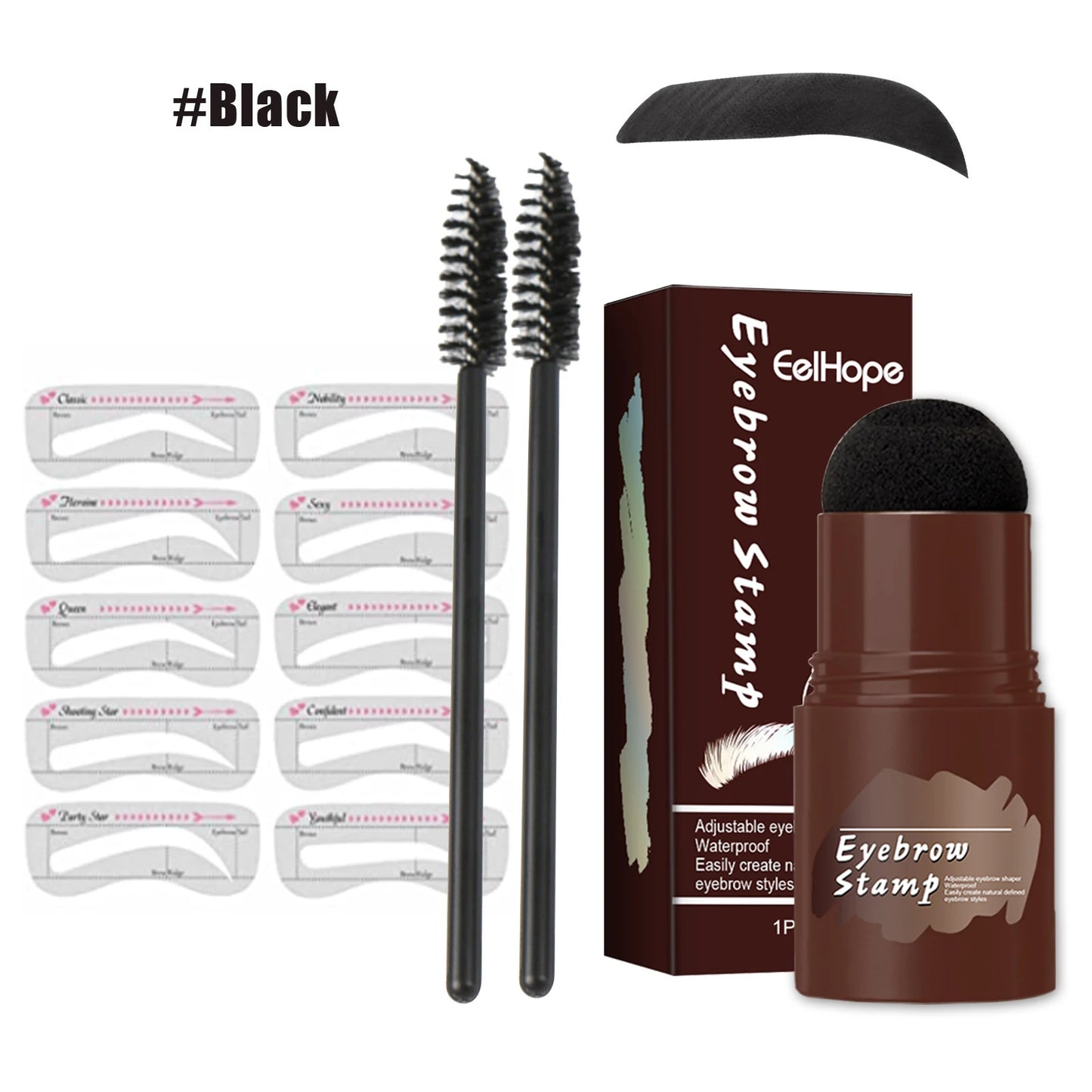 Professional Eyebrow Powder Stamp Shaping Makeup Brush Eyebrow Pencil, Eyebrow Template Easy To Apply Makeup