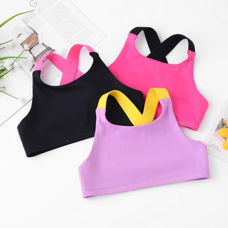 3pcs Teenage Training Bra, Girls Solid bar Underwear