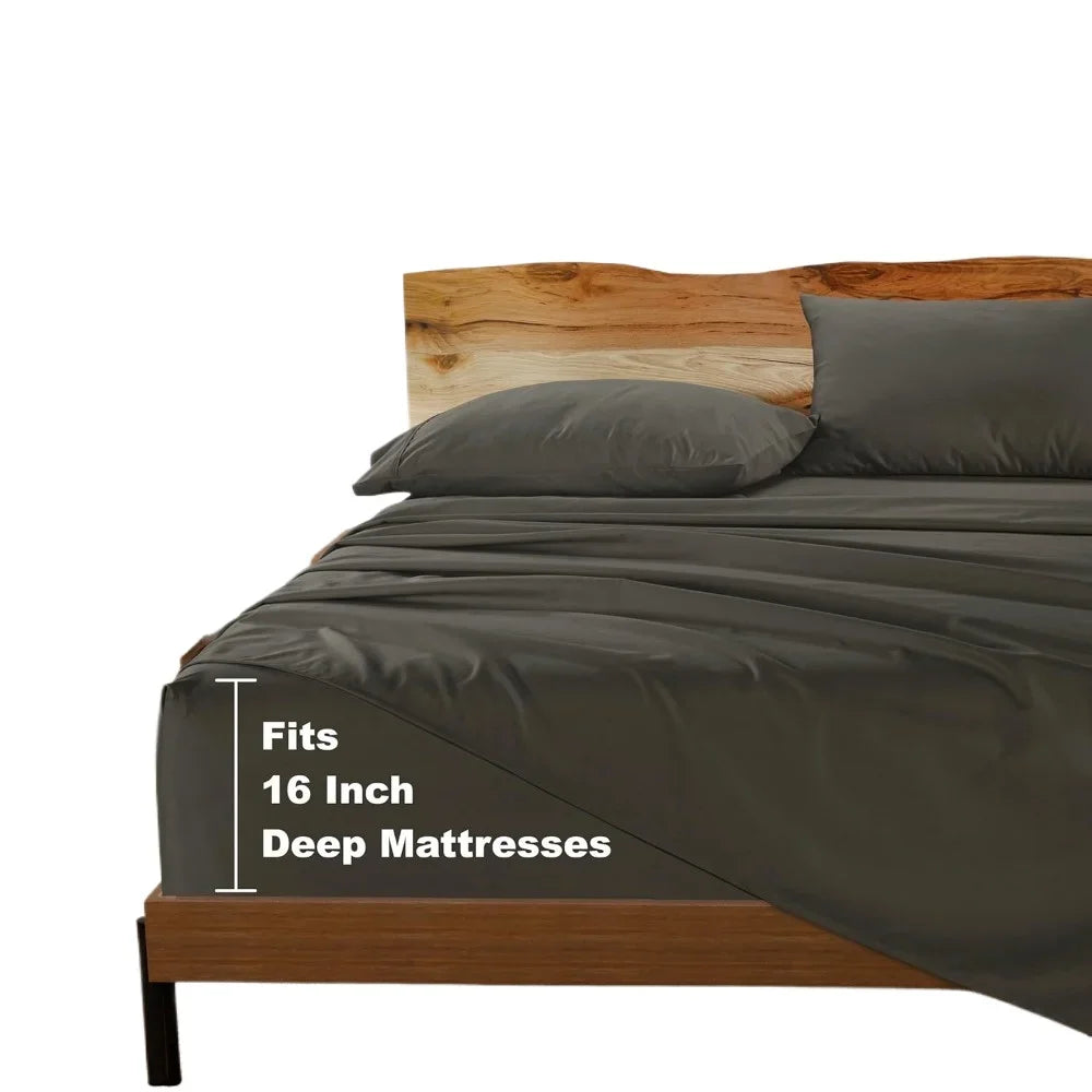 King /Queen Size Sheets Set 1000 Thread Count 4 Piece Set