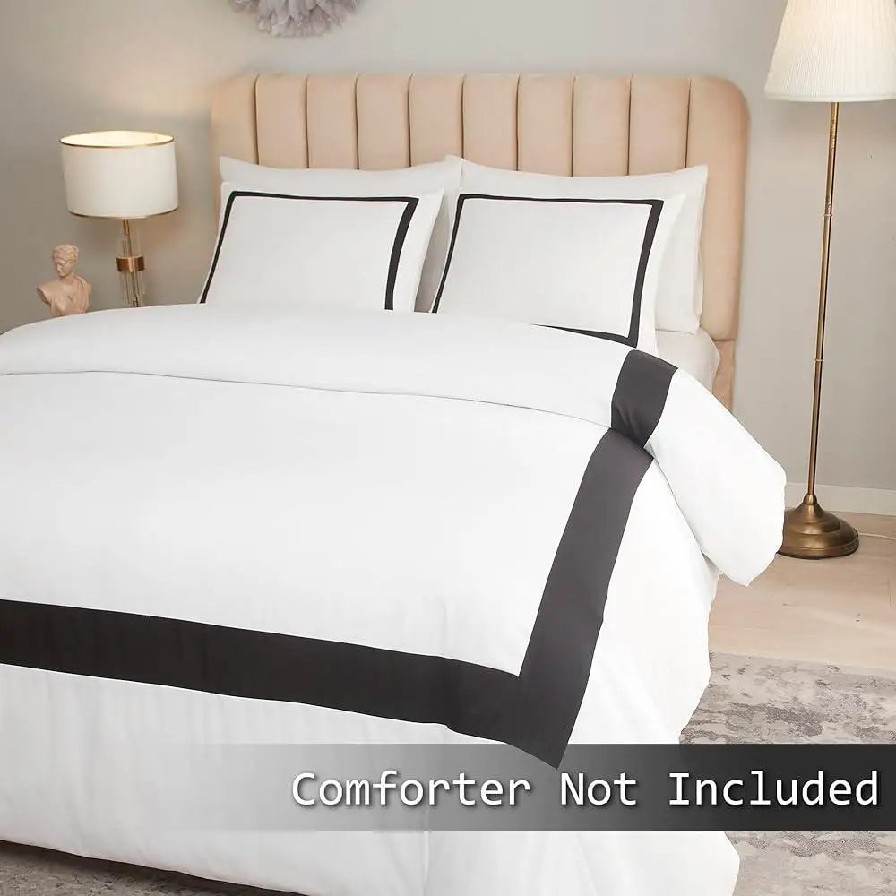 Queen Size 3Pcs Ultra Soft Breathable Bedding Collection with Zipper Closure and Pillow Shams