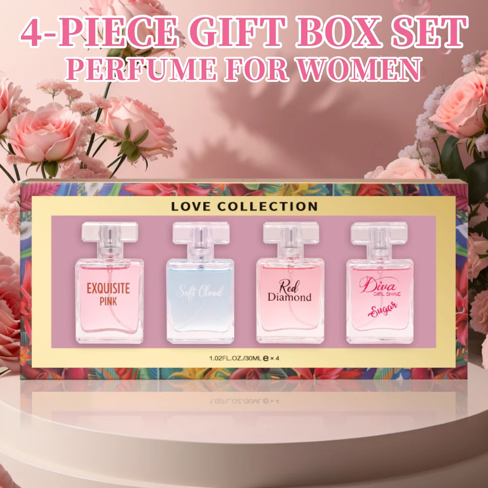 Women's Love Collection Fragrance 4-Piece Gift Set Long Lasting 1.02 Fl Oz per Bottle