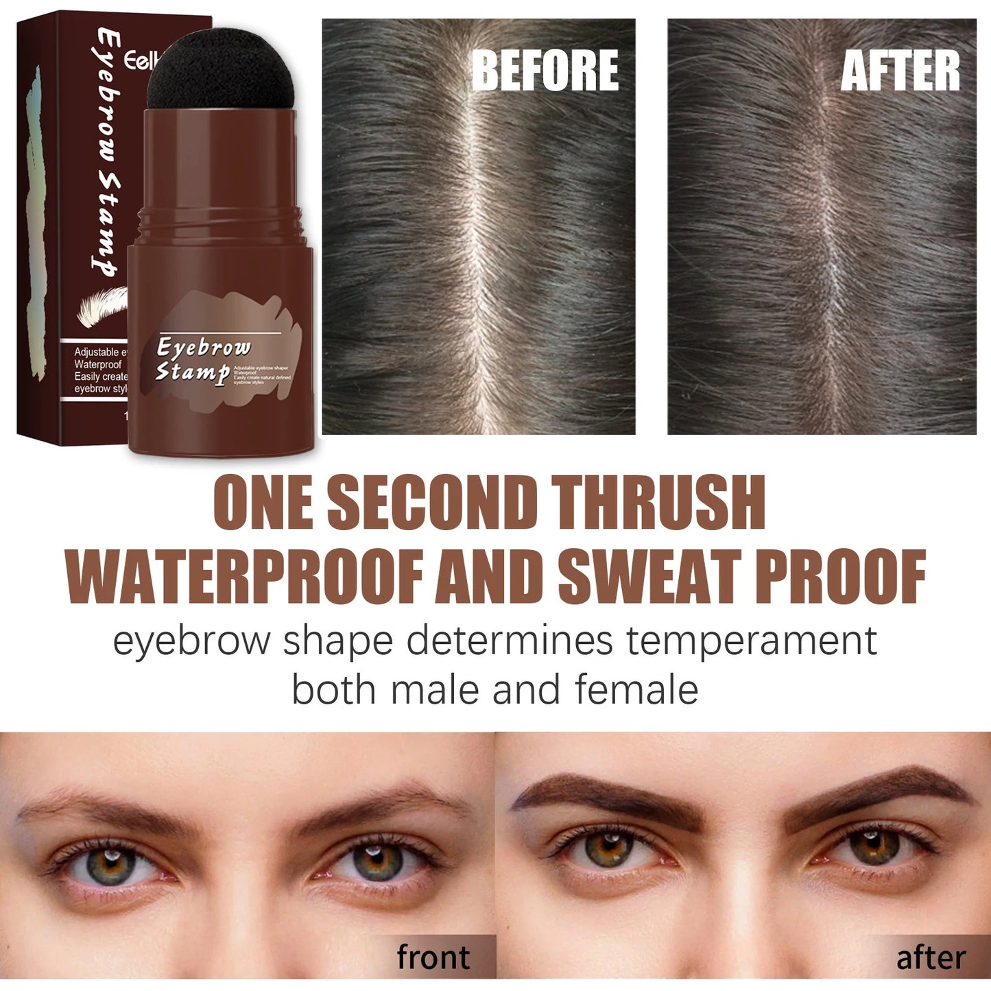 Professional Eyebrow Powder Stamp Shaping Makeup Brush Eyebrow Pencil, Eyebrow Template Easy To Apply Makeup
