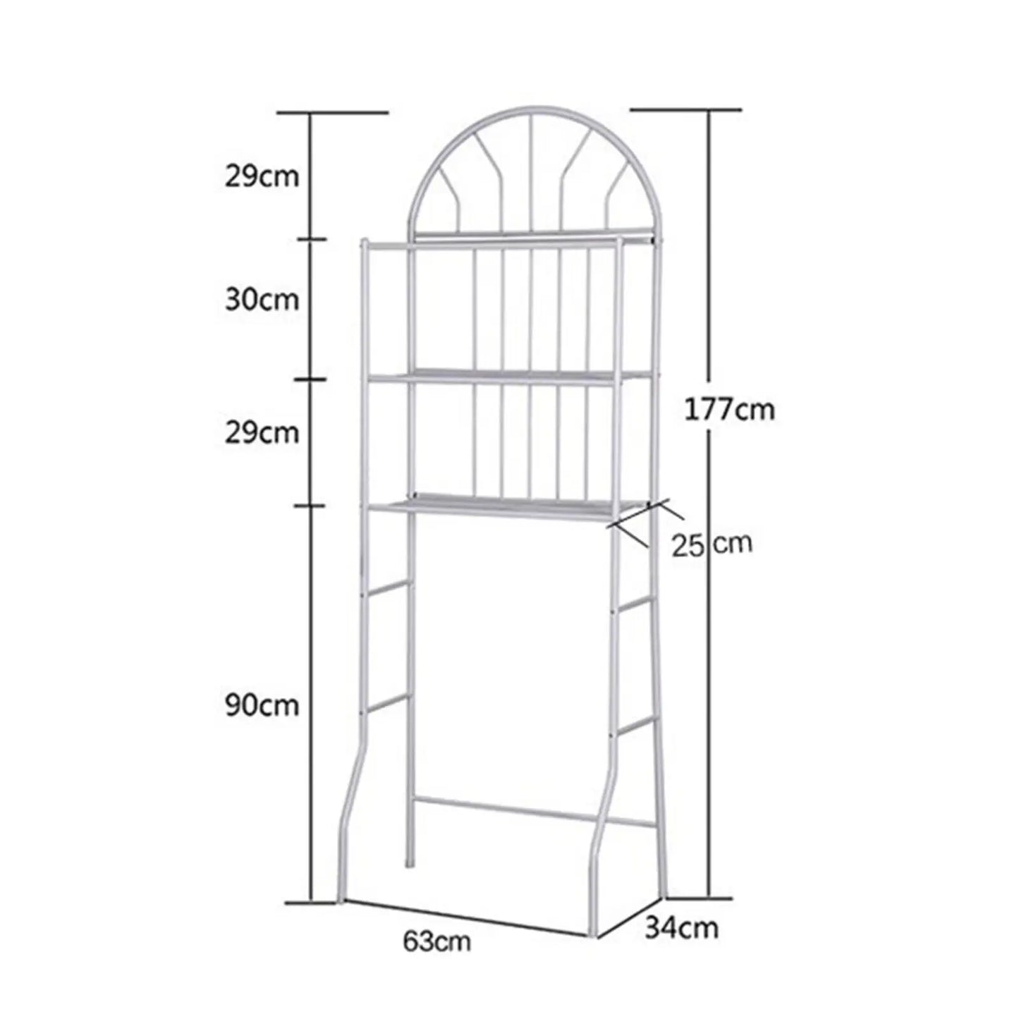White 3-Tier Toilet Shelf Towel Rack Metal Organizer Freestanding For Bathroom