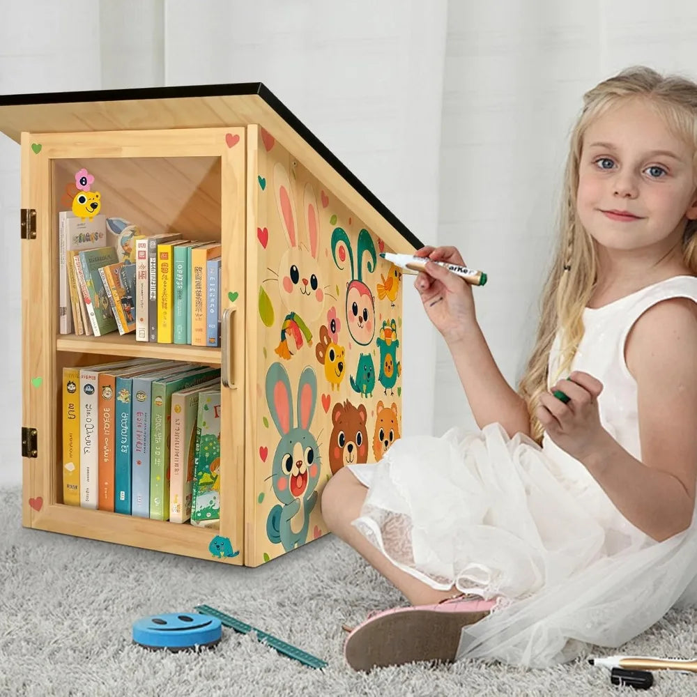 Outdoor Library Book Box, Double Little Library for Sharing books