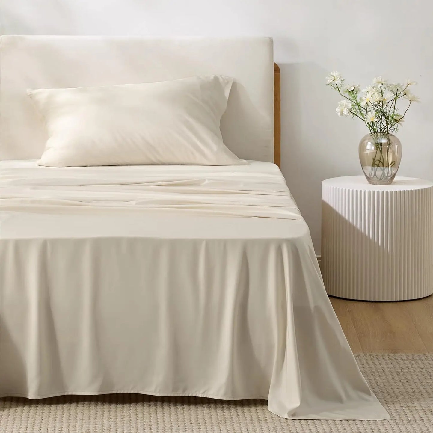 Bamboo, Deep Pocket Up to 16", Breathable & Soft, Hotel Luxury Silky Bedding Sheet