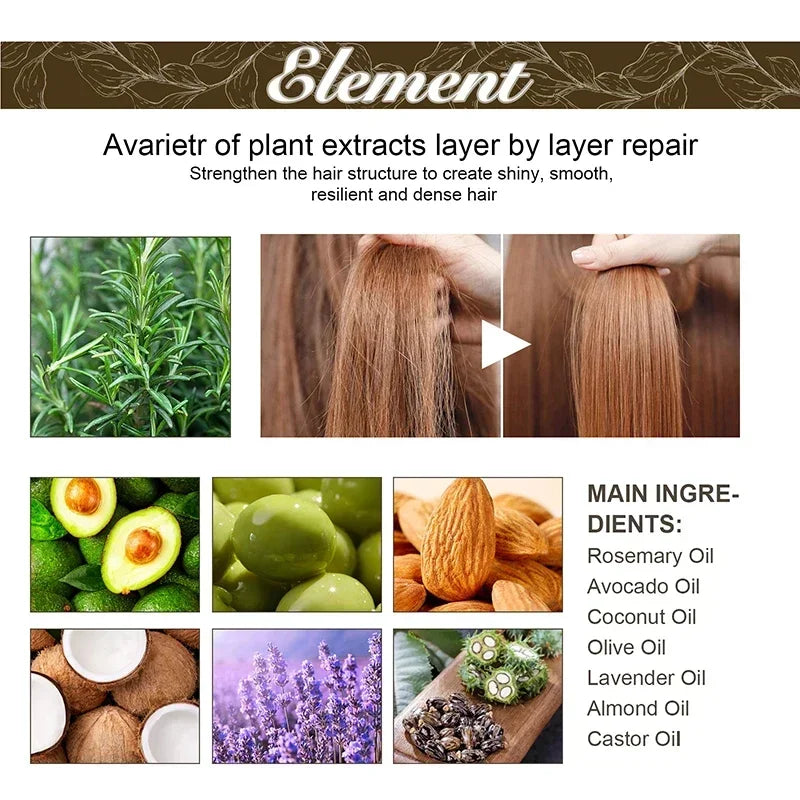 60ml Hair Essential Oil Repair Hairs Damage Prevent Hair Loss Nourish Care Oil