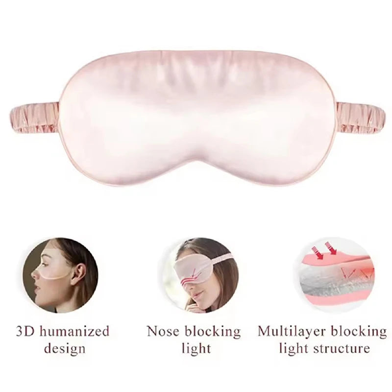 Double sided silk blackout sleep mask and travel relaxation, healthy sleep shield soft eye protection