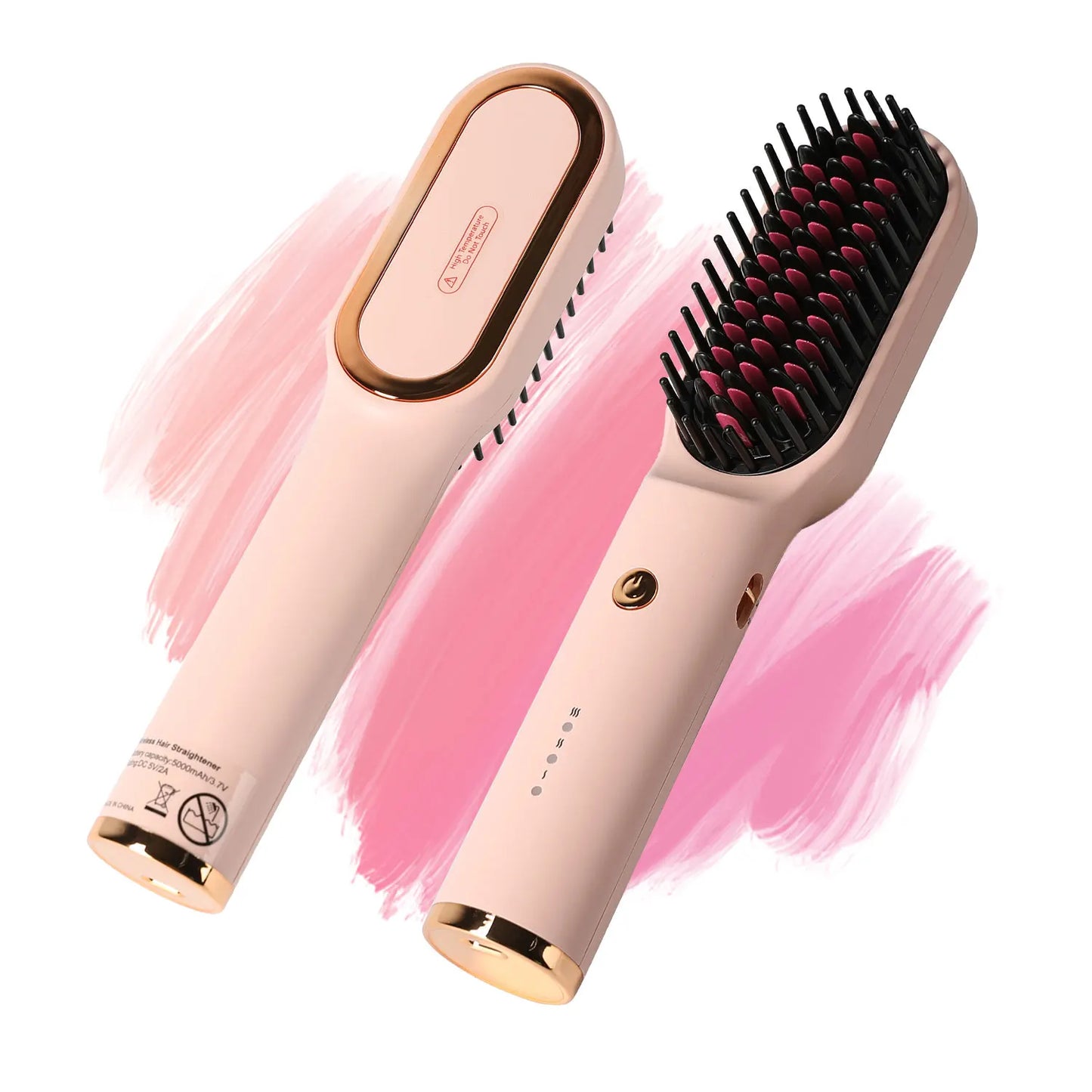 Portable Thermal Round Brush, LCD Display with Adjustable Temperature, Auto Shut-Off