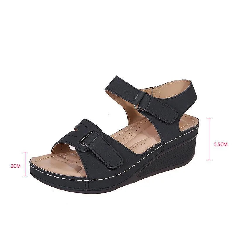 Women Soft Stitching Ladies Sandals, Comfortable Flat Open Toe Beach Shoes