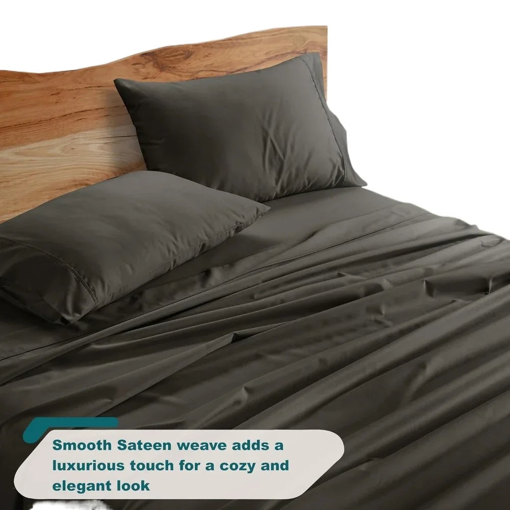 King /Queen Size Sheets Set 1000 Thread Count 4 Piece Set