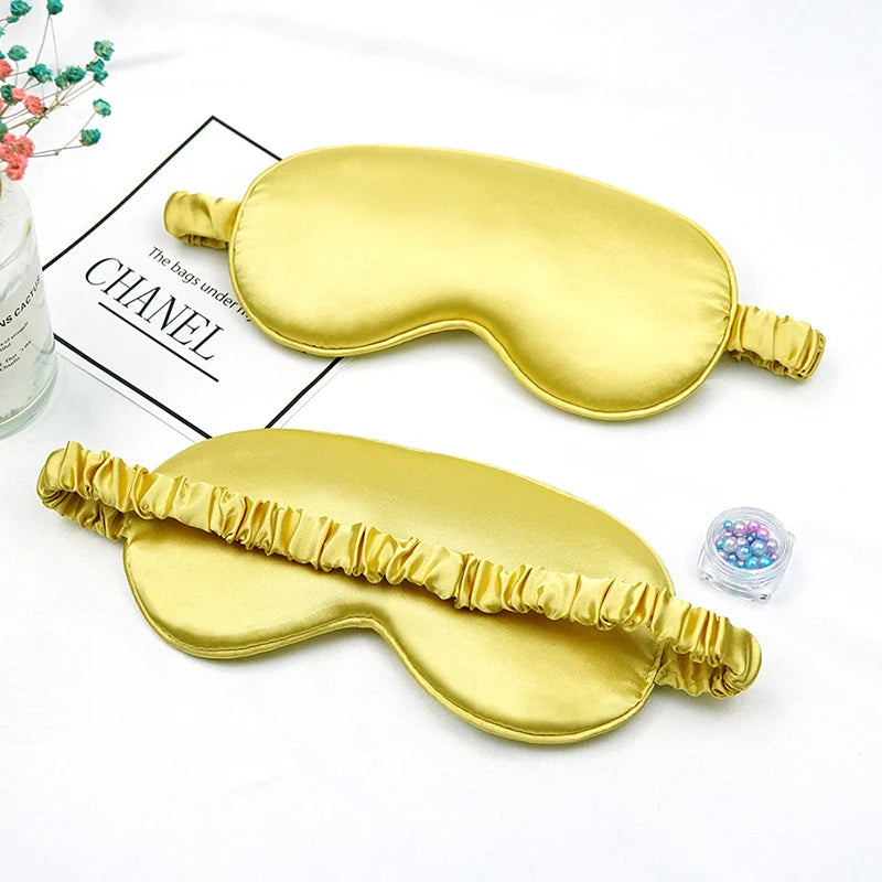 Double sided silk blackout sleep mask and travel relaxation, healthy sleep shield soft eye protection