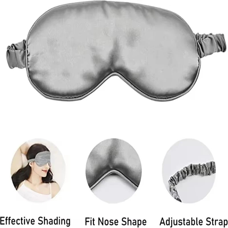 Double sided silk blackout sleep mask and travel relaxation, healthy sleep shield soft eye protection
