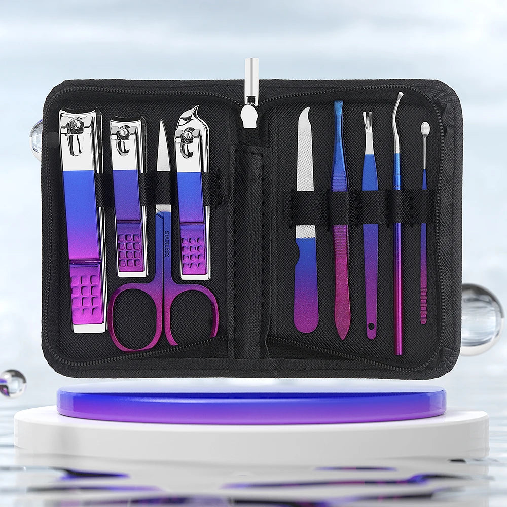 9/18 pcs Color Nail Clippers Manicure and Pedicure Tool Set