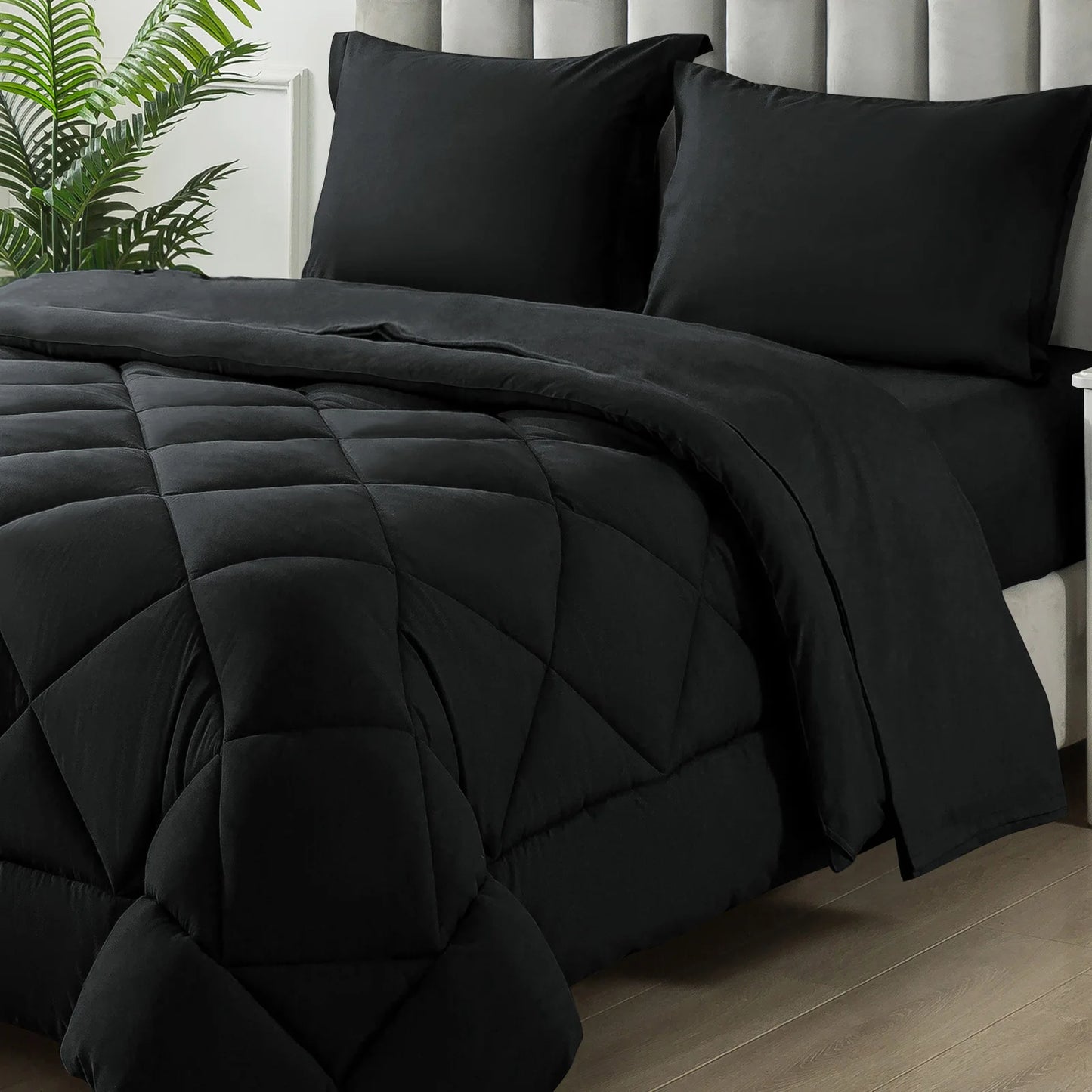 5-7 Pieces Bed in a Bag Set with Soft Quilted Lightweight Comforter and Sheets