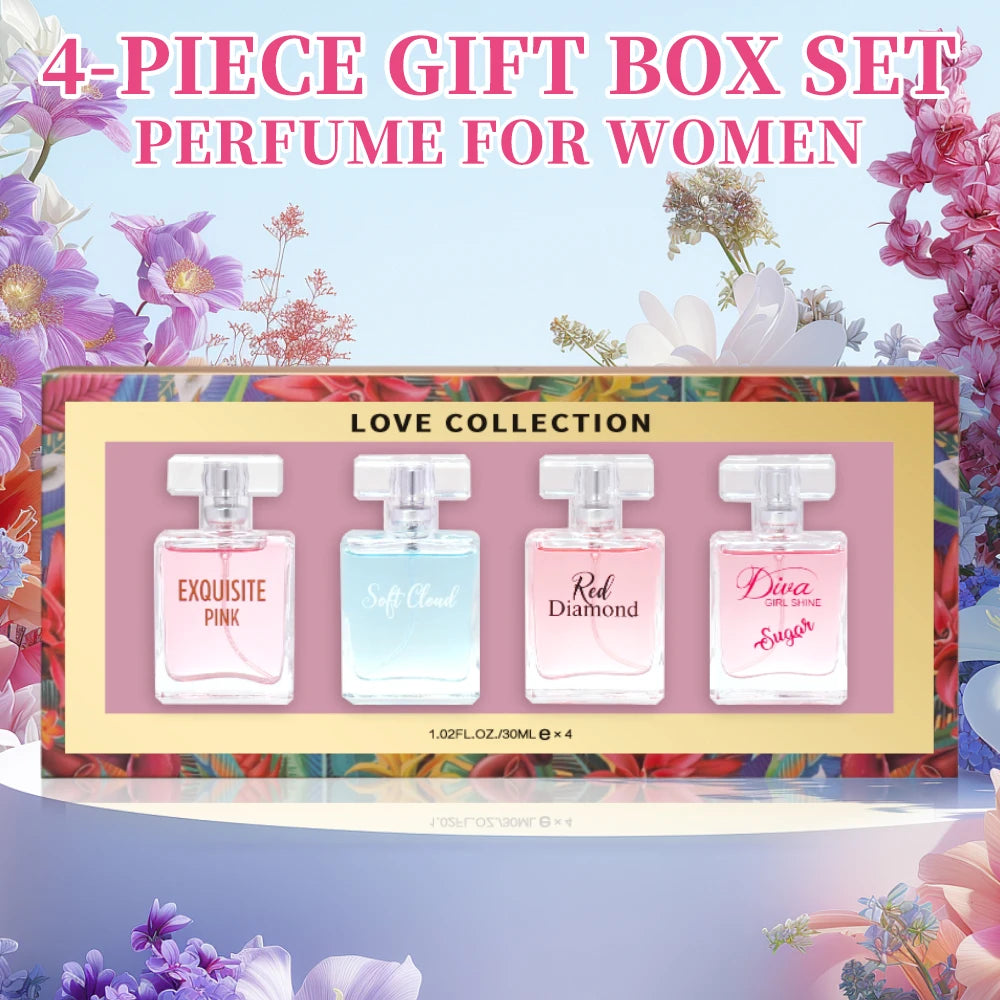 Women's Love Collection Fragrance 4-Piece Gift Set Long Lasting 1.02 Fl Oz per Bottle