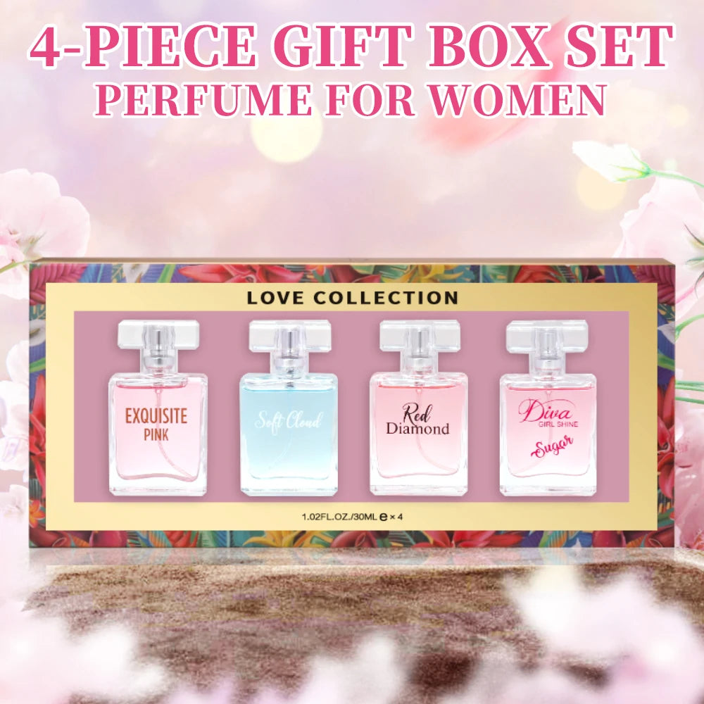 Women's Love Collection Fragrance 4-Piece Gift Set Long Lasting 1.02 Fl Oz per Bottle