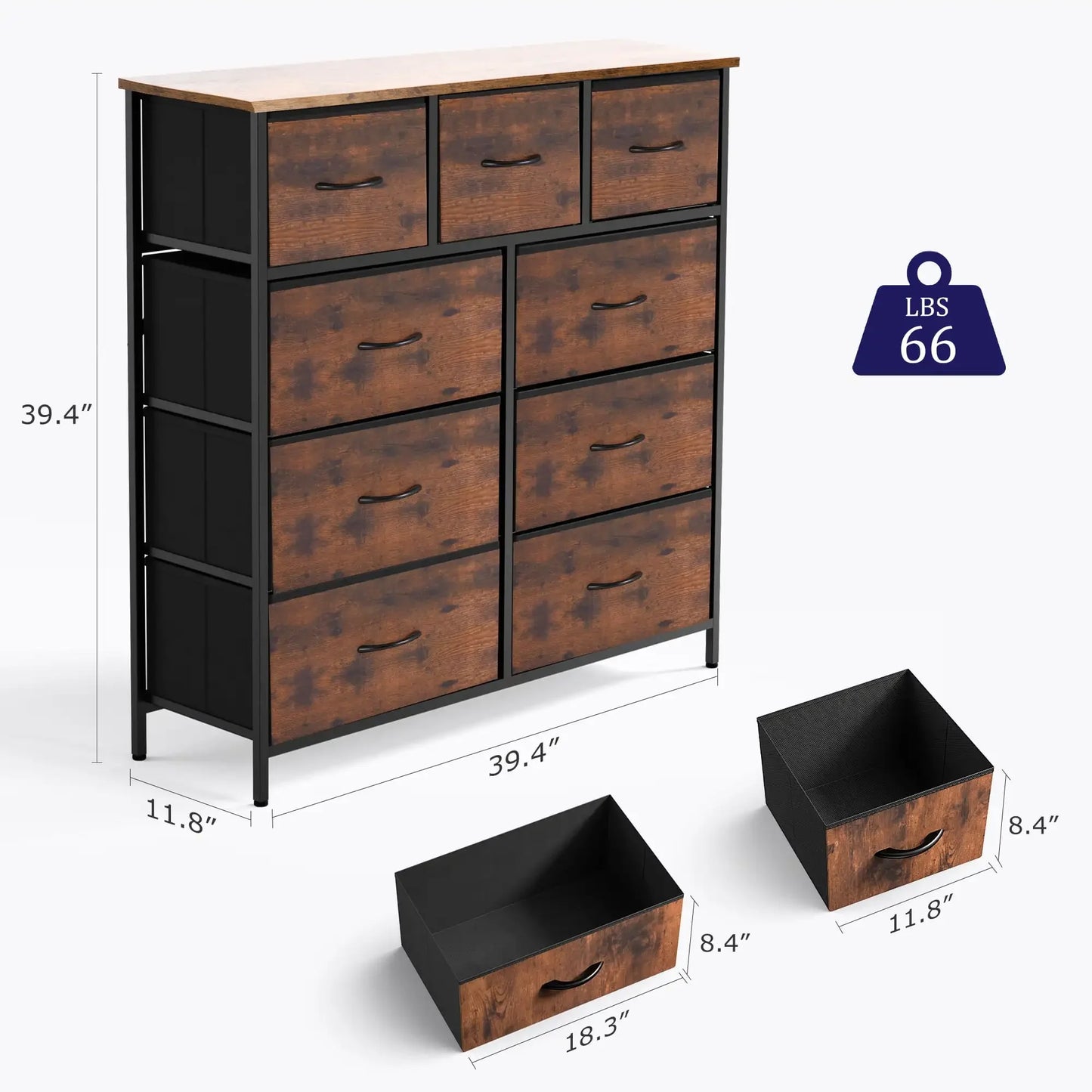 9 Wide Chest Dresser Drawers With Wood Top