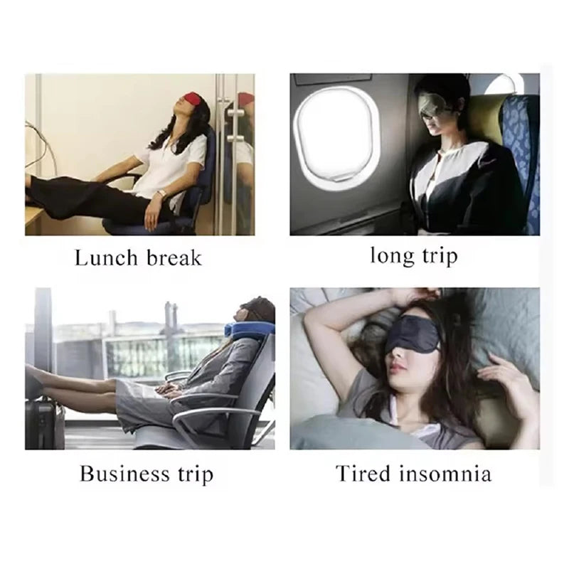 Double sided silk blackout sleep mask and travel relaxation, healthy sleep shield soft eye protection